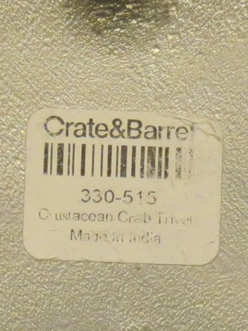 Crate & Barrel Crustacean Crab Footed Trivet 8 in Shiny Rustic Silver Aluminum